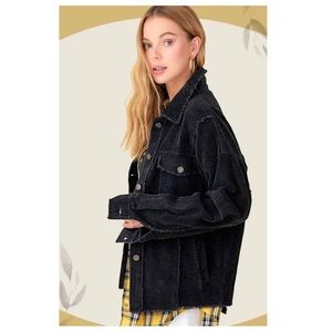 HAUTE HOLIDAY HAUL: Black Chamberlain Raw Hem Corduroy Jacket